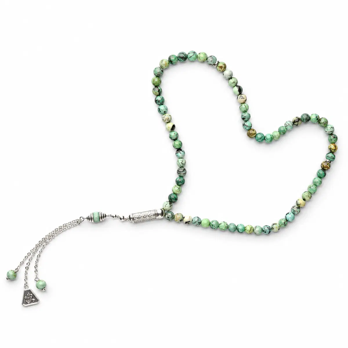Zayan Variscite Stone Misbaha with Silver 6mm