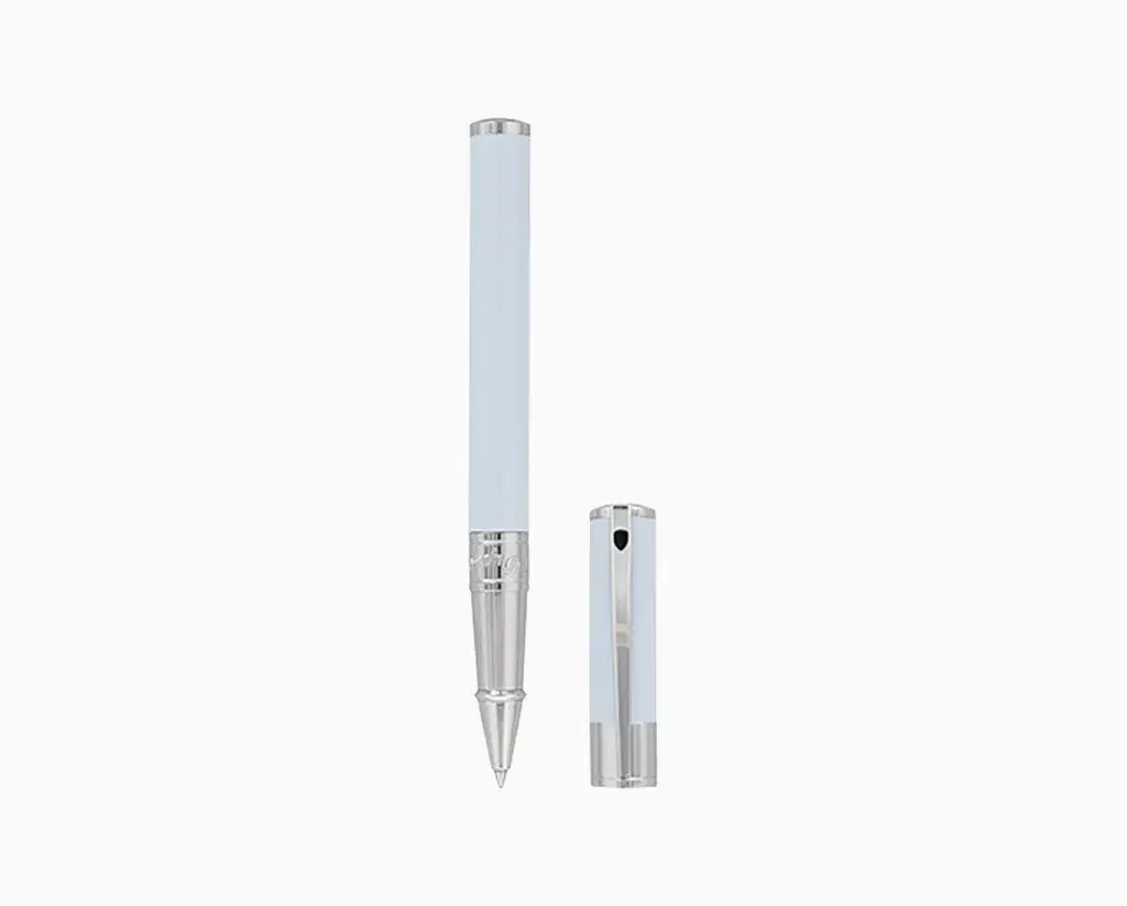 S.T. Dupont D-Initial Blue Lacquer and Chrome Rollerball Pen