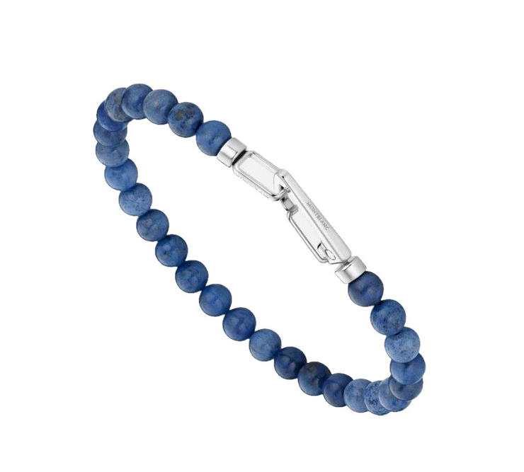 Montblanc Wrap Me Bracelet in Steel and Sodalite size 63