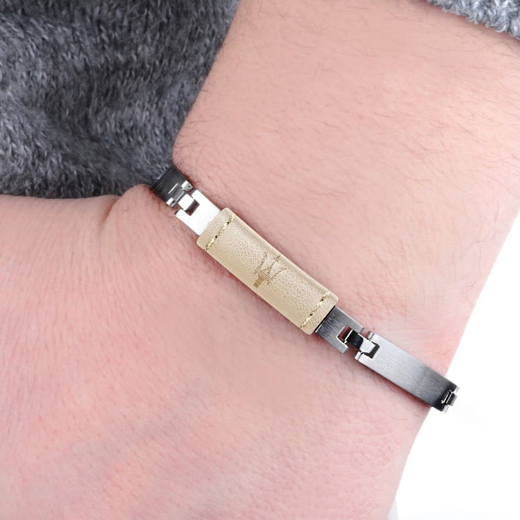 Maserati ARM RING bracelet for men light Brown Size 220mm