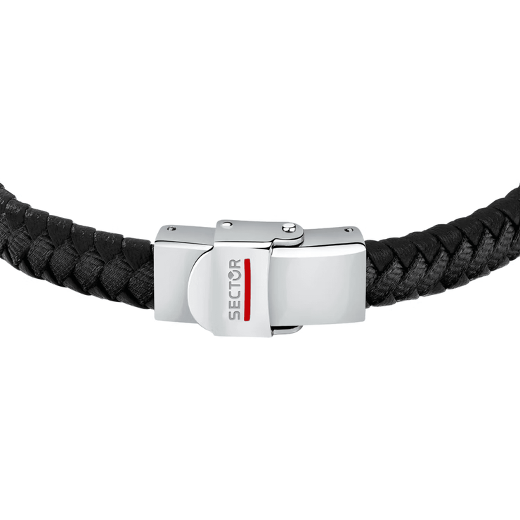 Sector Bandy bracelet for men gold , Black leather