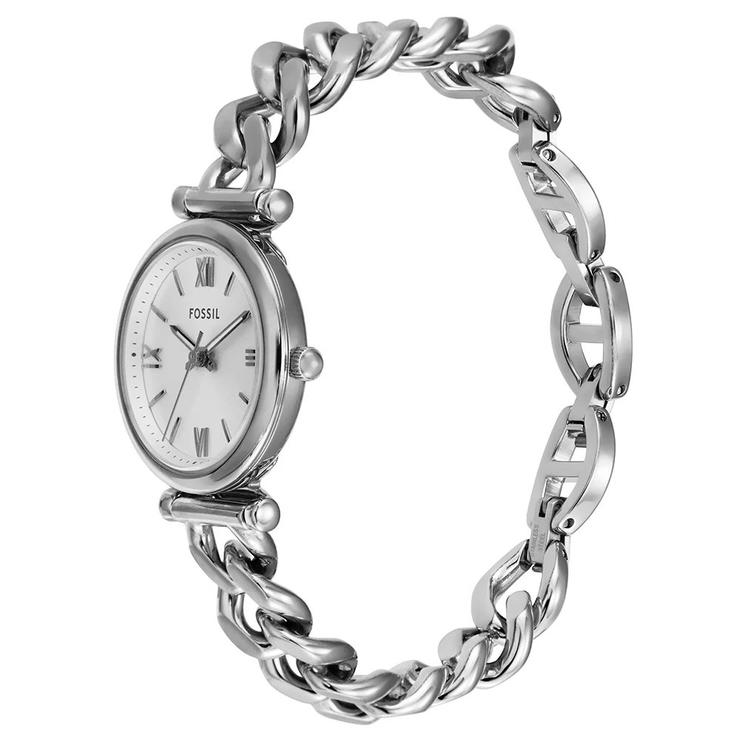 Fossil Carlie Three-Hand Steel Watch silver 