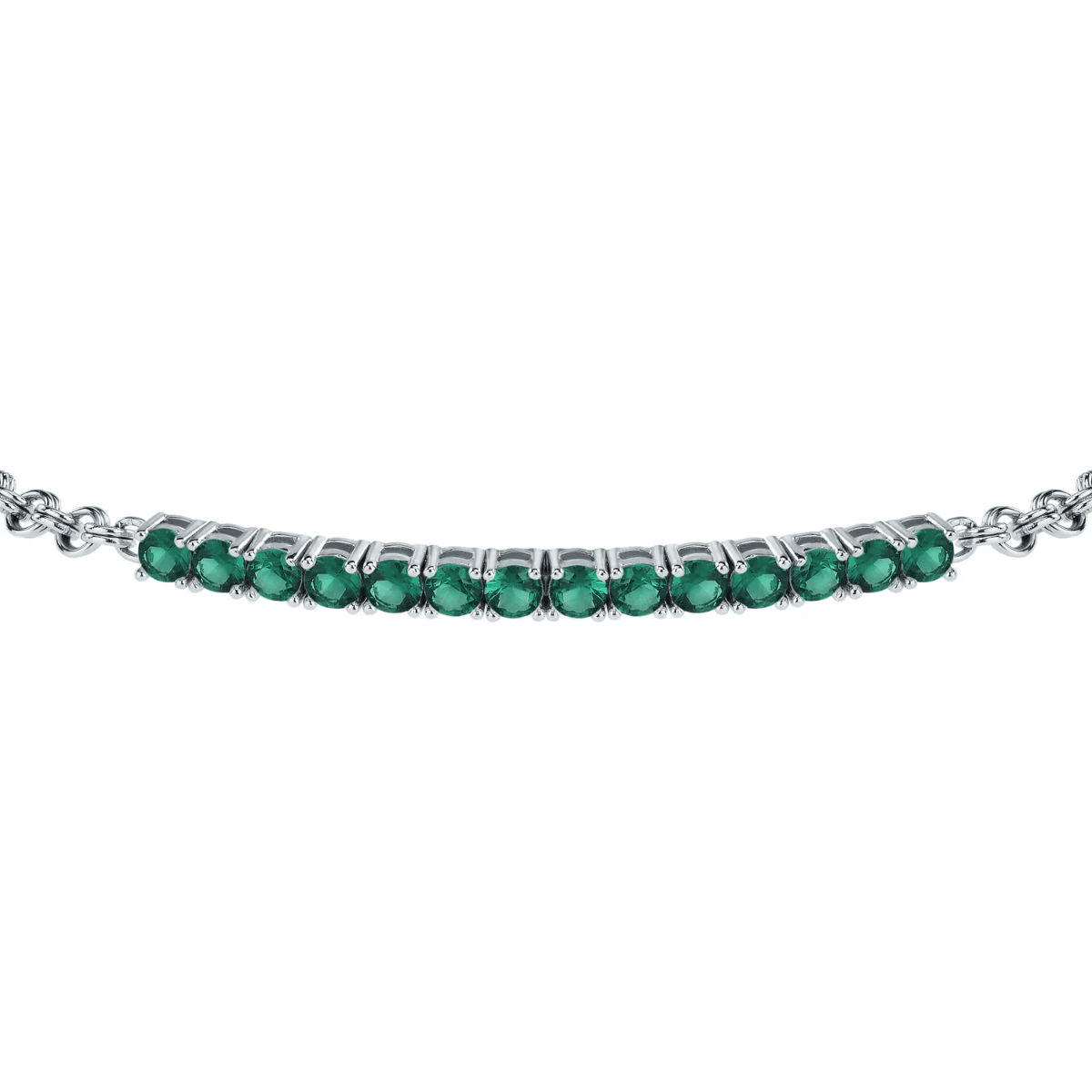 Morellato TENNIS bracelet for men silver , Green Zircon