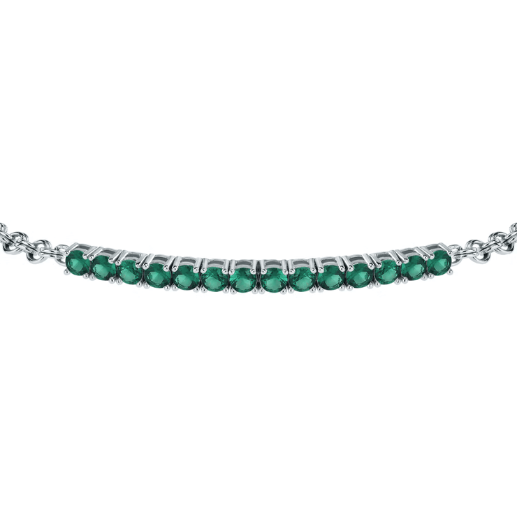 Morellato TENNIS bracelet for men silver , Green Zircon
