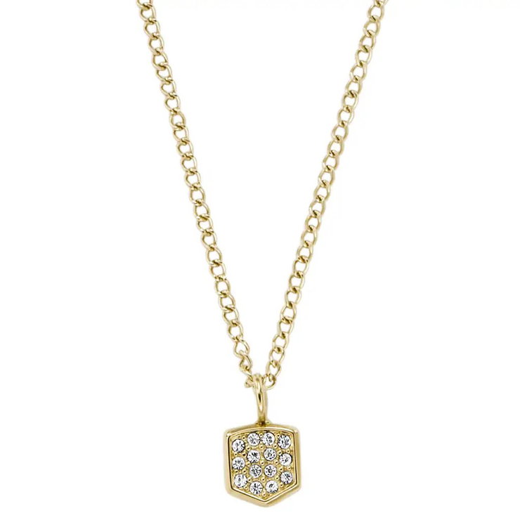 Fossil HERITAGE ladies necklace steel gold with crystal