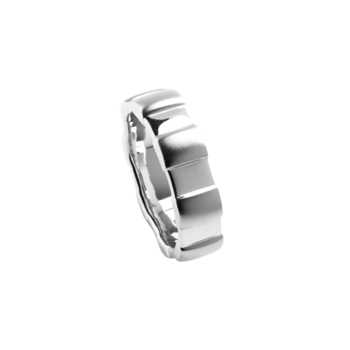 Zyan Grooved Size 8 - Thin Classic Silver Band Ring 