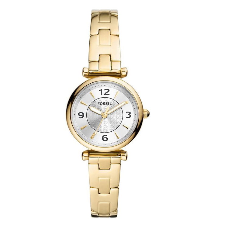 Fossil Carlie Three-Hand Date Gold-Tone Steel Watch