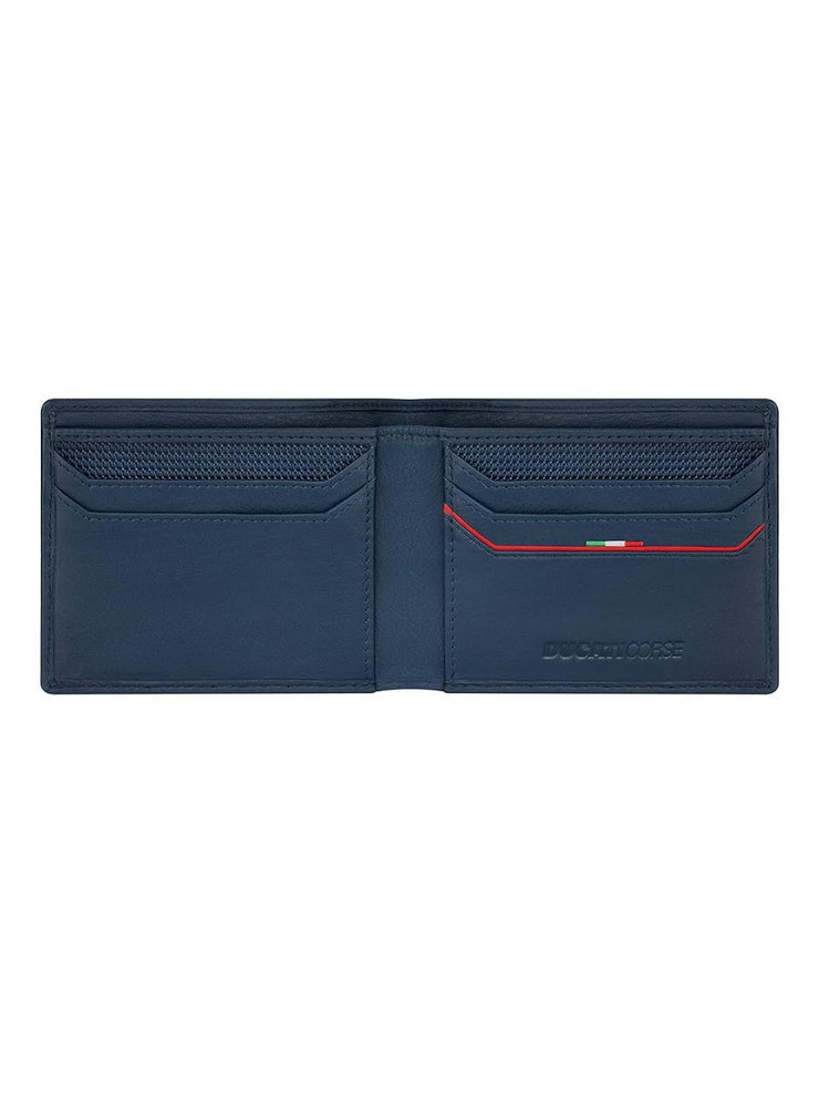 Ducati ELEGANTE wallet for men 5cc blue leather