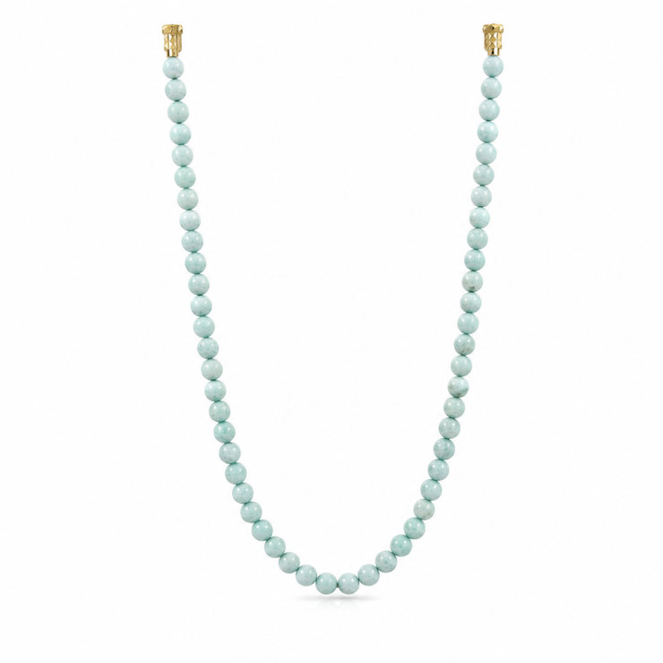 Police women gold necklace with beads