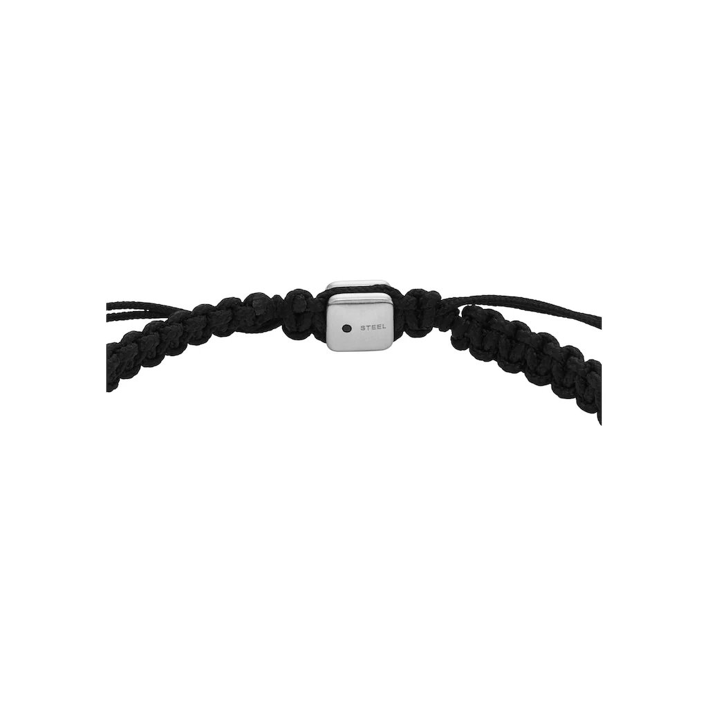 Fossil bracelet for men silver with black nylon 