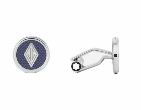 Montblanc Great Gatsby Cufflinks Steel Silver , Blue