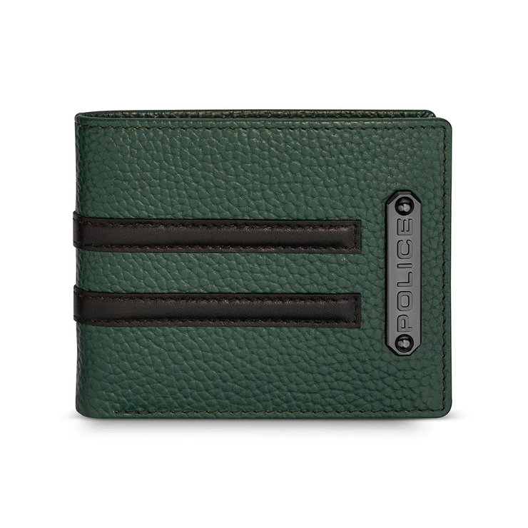 Police wallet for men 8cc green leather