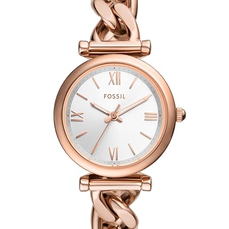 Fossil Carlie Three-Hand Steel Watch rose gold