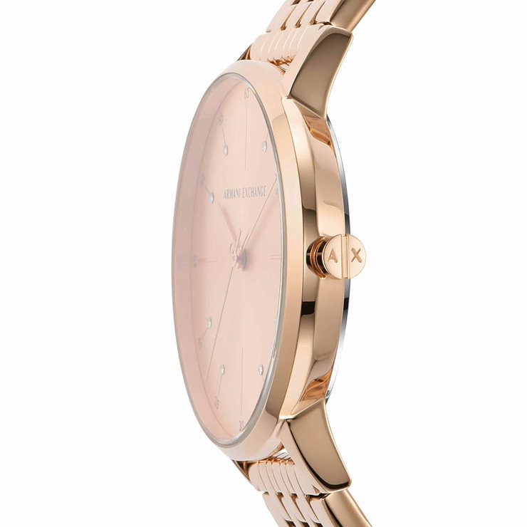 Armani Exchange Quartz Rose Gold Dial Women Watch