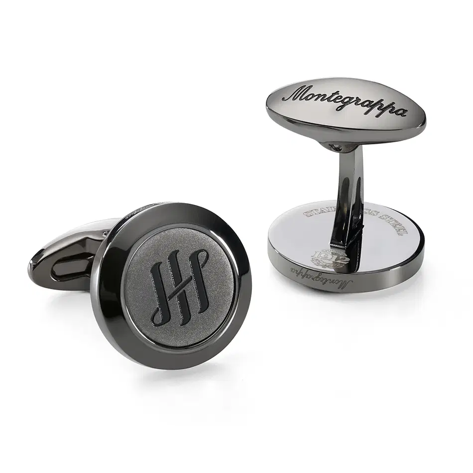 Montegrappa Classico "Ambigram" Cufflink , Gun Metal