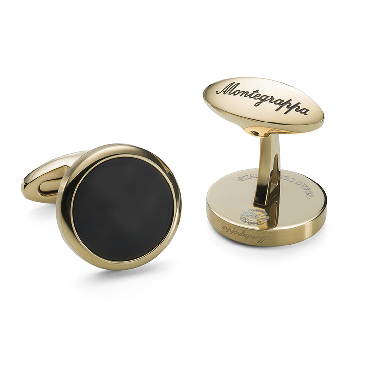 Montegrappa Classico Cufflink , Gold & Black