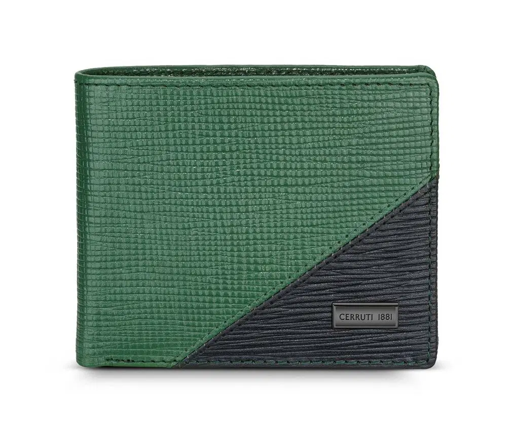 Cerruti 1881 leather wallet for men 6cc green 