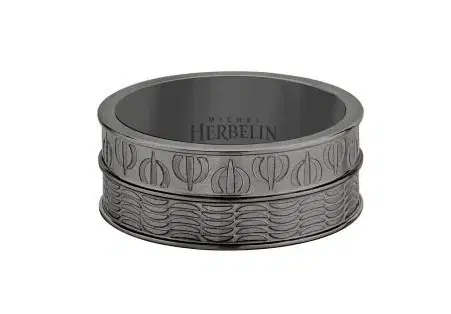 Michel Herbelin Ring For Men , Deep Grey Size 64