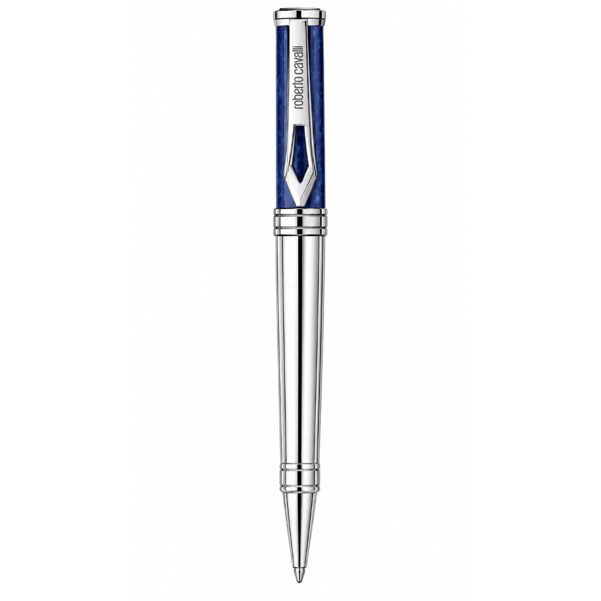 Roberto Cavalli Men's Silver & Blue Ballpoint Pen