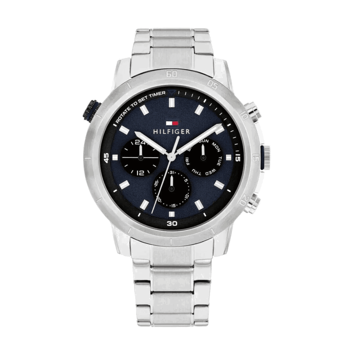 Tommy Hilfiger Troy Men Quartz Watch silver , Blue 