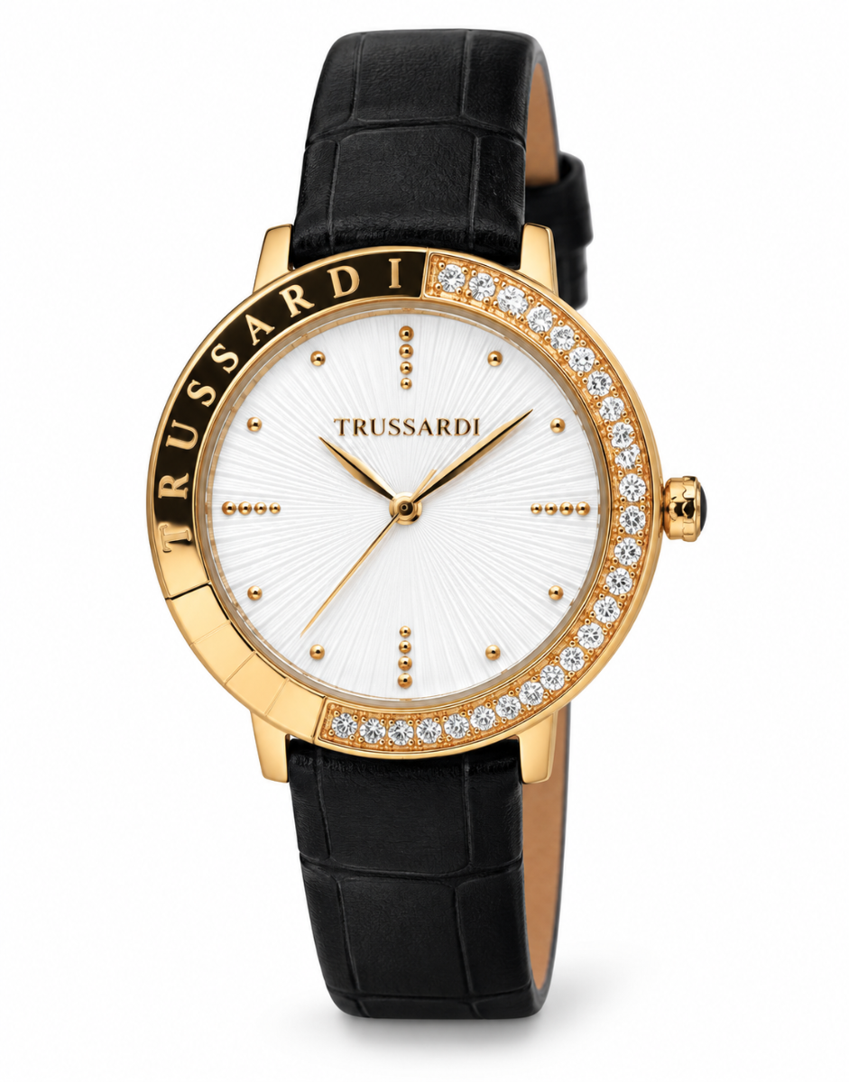 Trussardi Women's Watch - Gold-Tone Bezel- Blue Leather