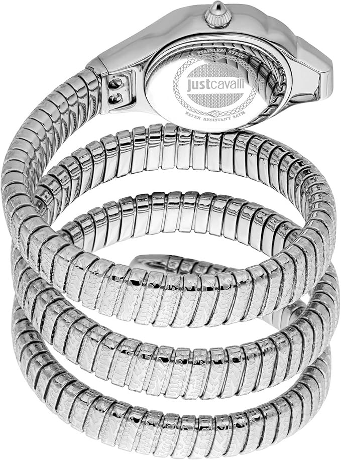 Just Cavalli Watch for Women stainless steel silver , Blue