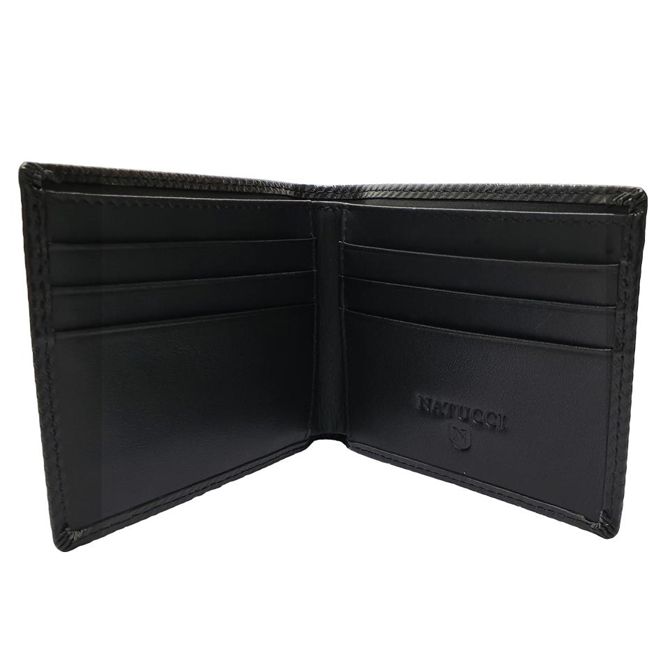 Natucci leather wallet for men ,Black