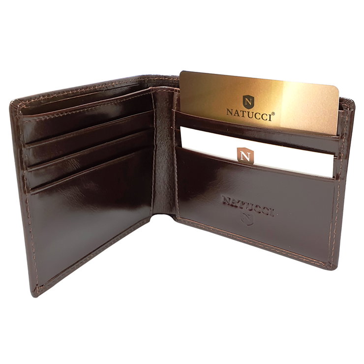 Natucci leather wallet for men ,Brown