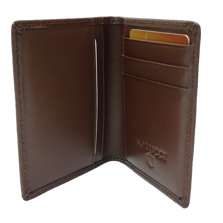 Natucci leather credit card holder for men , Brown