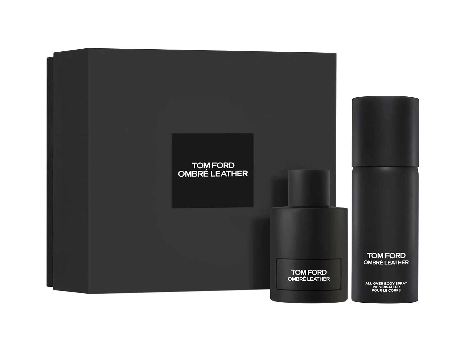 طقم عطر توم فورد أومبري ليذر للرجال 100مل + سبراي للجسم