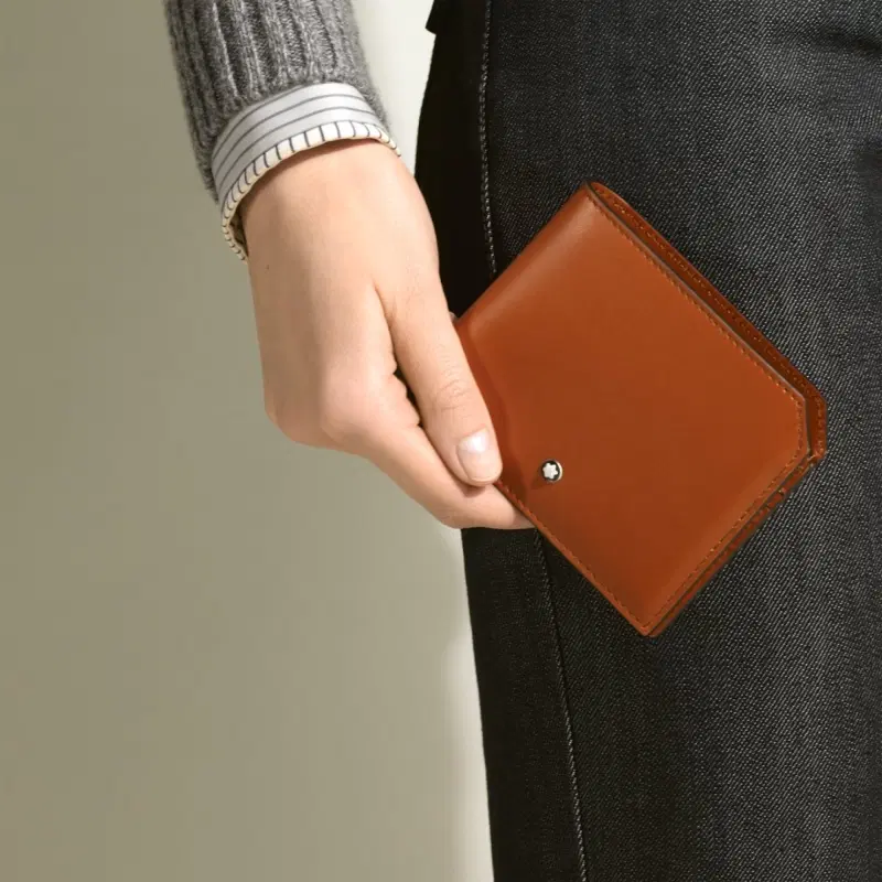 Montblanc Selection Soft Wallet 6 Cards - Camel Brown Leather 