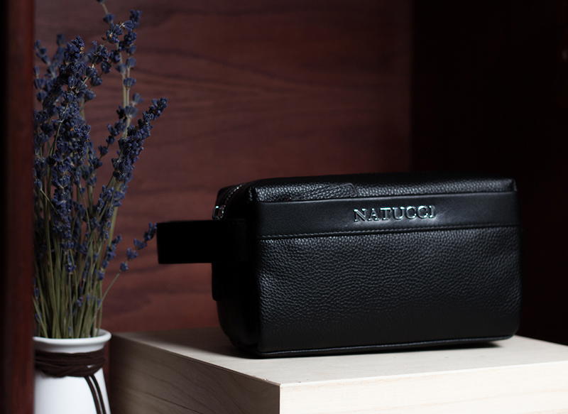Natucci leather clutch bag for men , Black