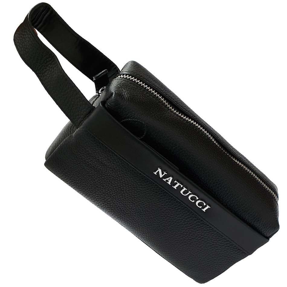 Natucci leather clutch bag for men , Black