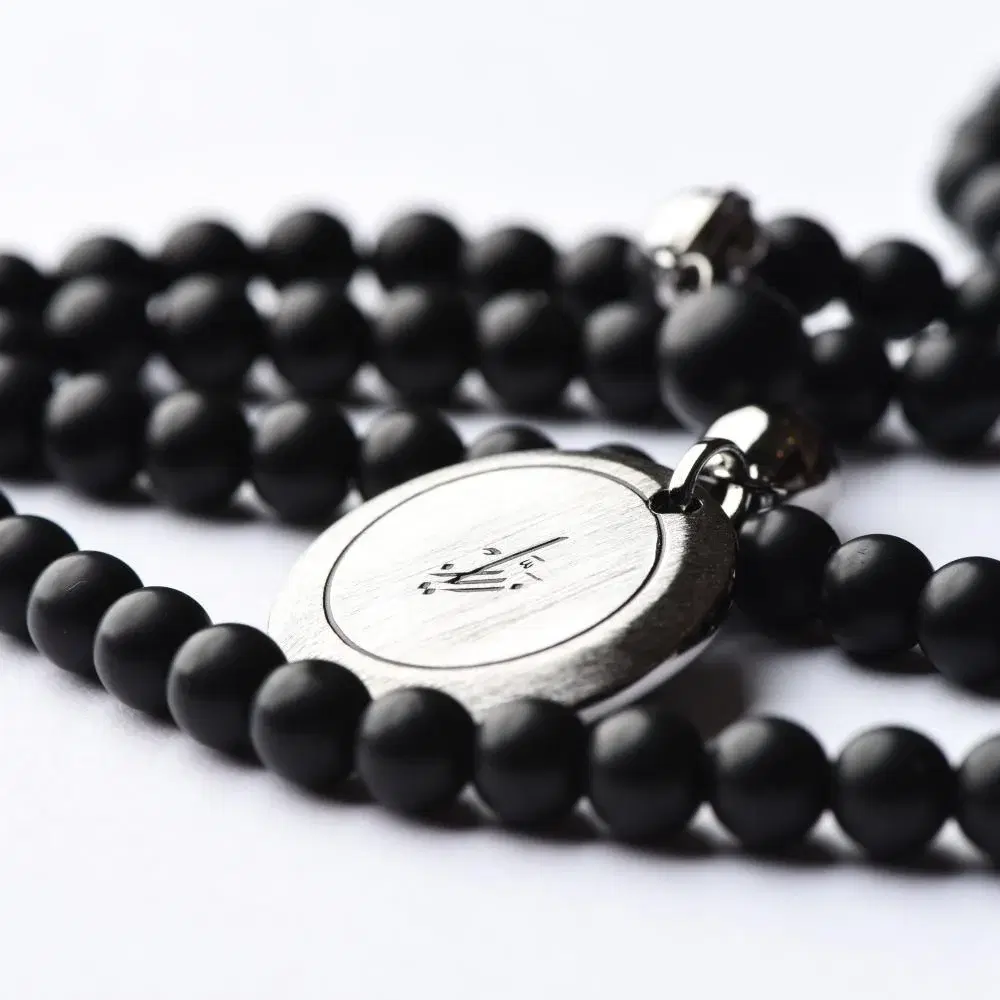 Zayan Black Onyx Misbaha 99 Beads with Sterling Silver