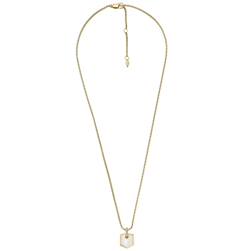 Fossil HERITAGE ladies necklace steel gold with MOP