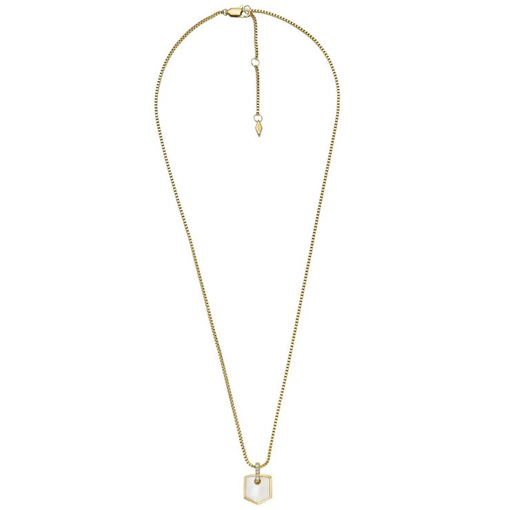 Fossil HERITAGE ladies necklace steel gold with MOP
