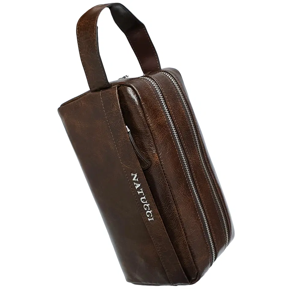 Natucci leather clutch bag for men , Brown 