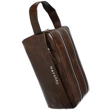 حقيبه يد جلد من ناتوشى للرجال , بنى 