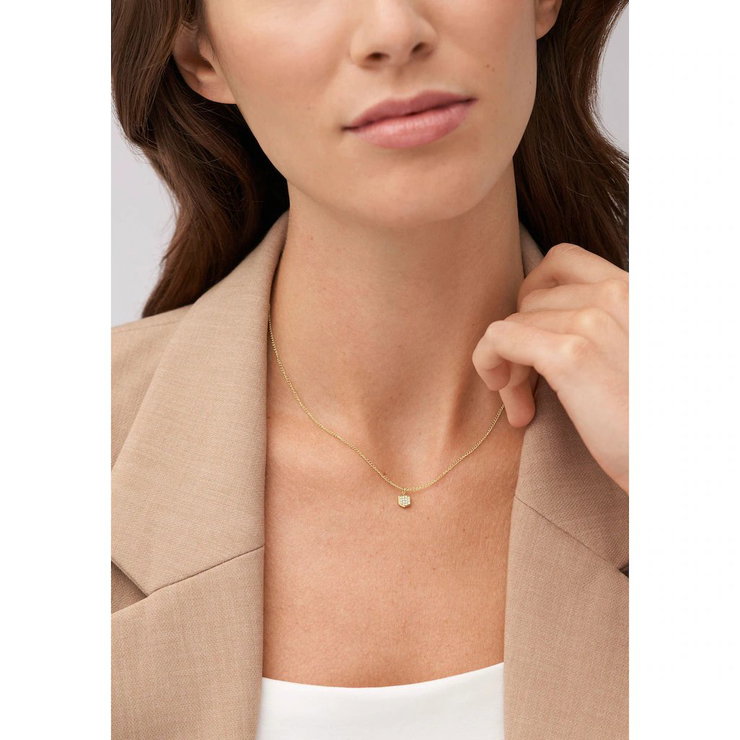 Fossil HERITAGE ladies necklace steel gold with crystal