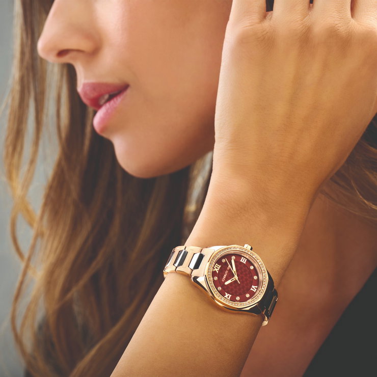 Cerruti 1881 BRETAGNA ladies watch stainless steel rose gold