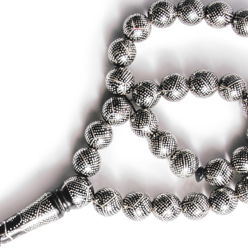 Zyan Silver-Inlaid Yusr Misbaha – 33 Beads
