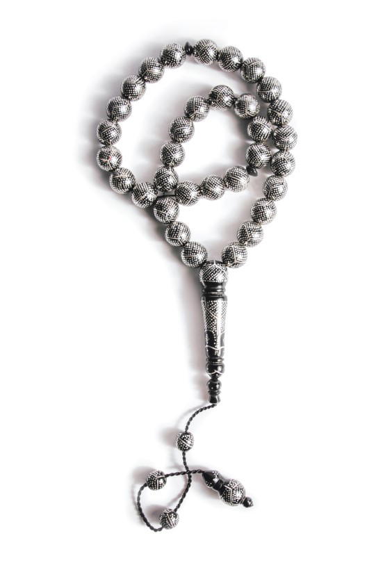 Zyan Silver-Inlaid Yusr Misbaha – 33 Beads
