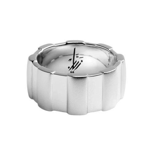 Zyan Grooved size 9 - Wide Silver Classic Band Ring