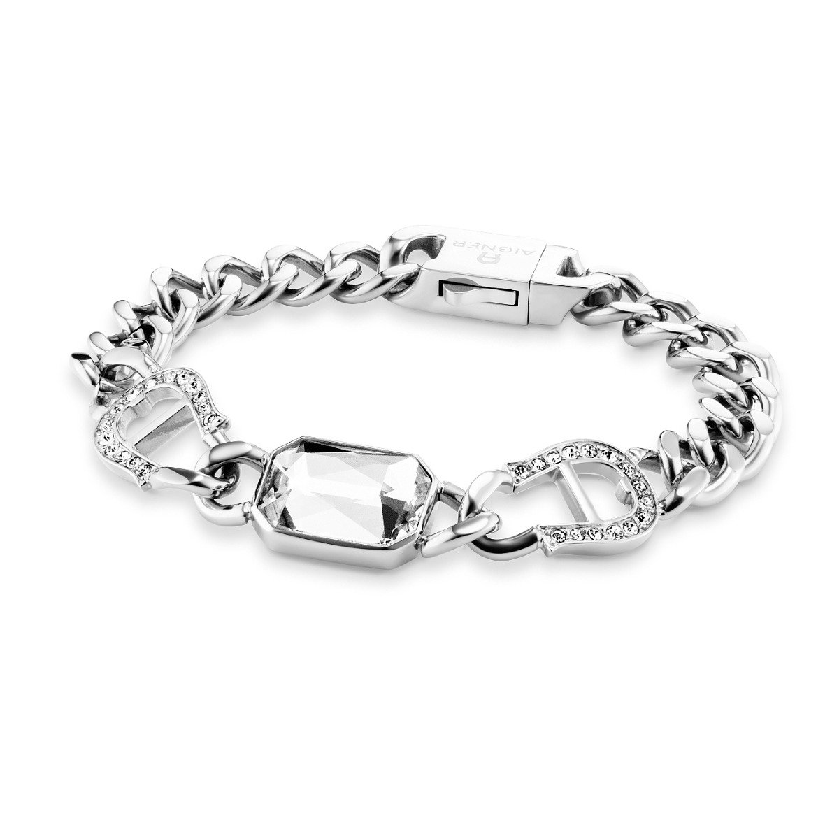 Aigner logo ladies small bracelet silver 