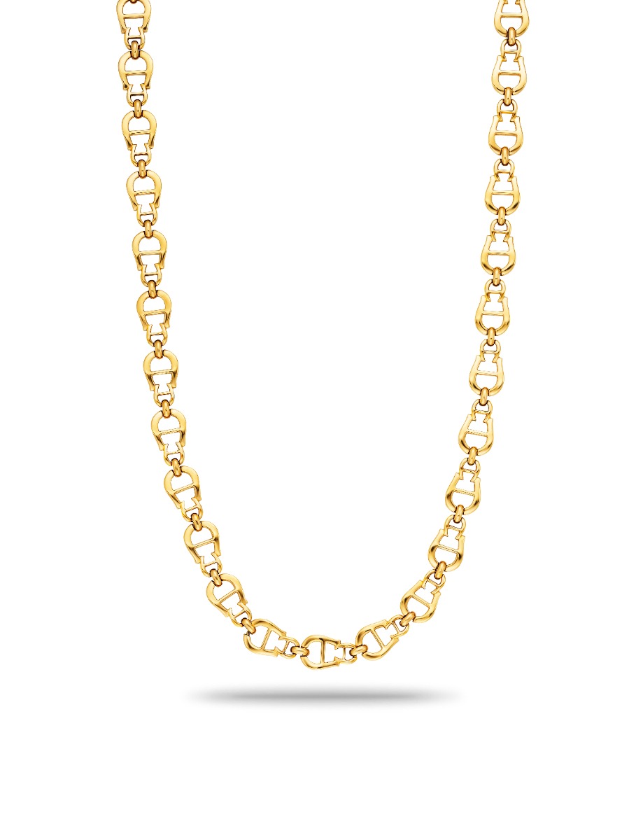 Aigner A logo ladies short necklace steel gold