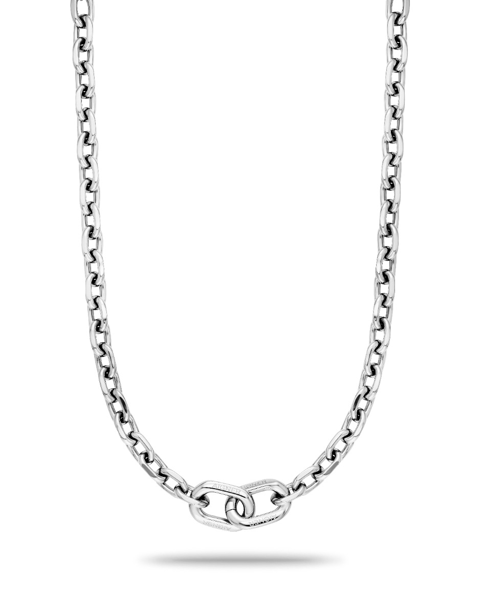 Aigner A logo ladies short necklace steel silver