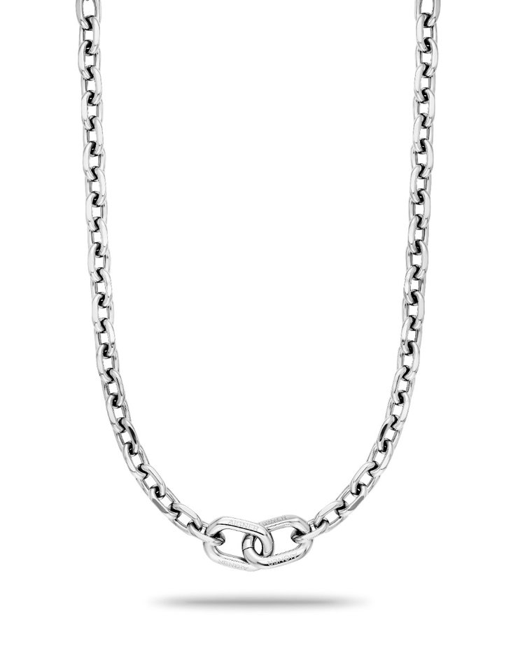 Aigner A logo ladies short necklace steel silver
