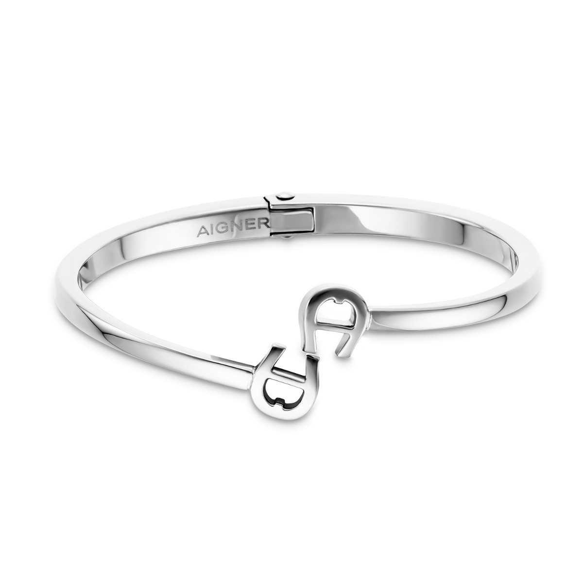 Aigner women A Logo large bangle stainless steel silver