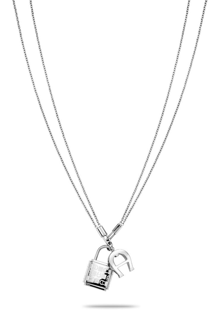 Aigner ladies short necklace steel silver size 450+50MM