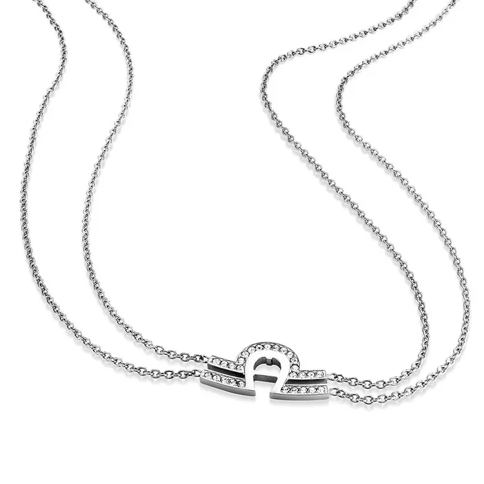 Aigner AURORA Ladies Silver Necklace with Crystal Detail